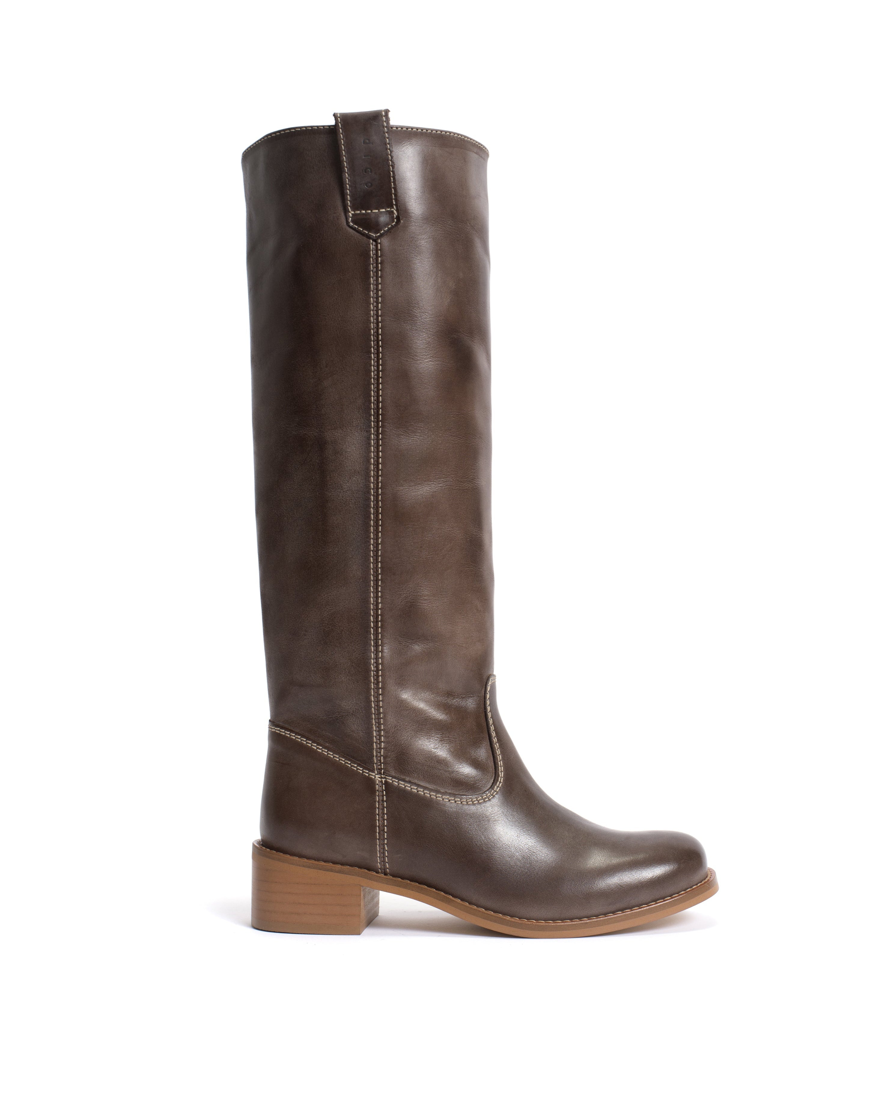 Ann Gaucho læderstøvler - Dark Brown